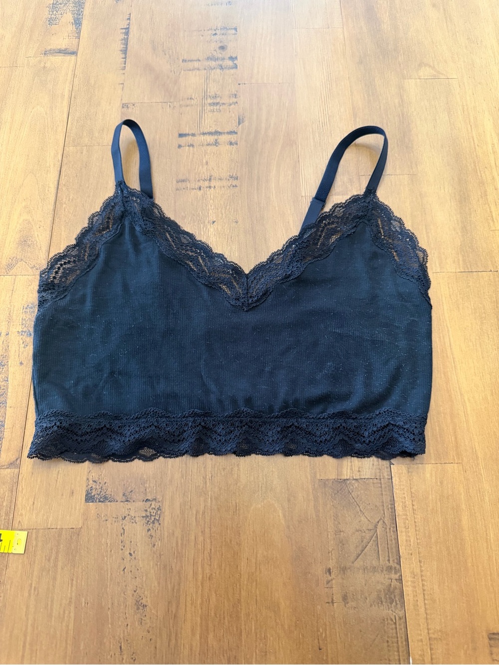 La SENZA Black Lace-Trim Bandeau Bralette